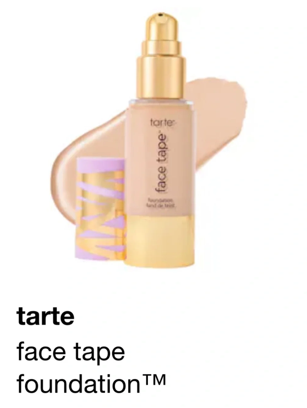 tarte Face Tape Foundation - Beige Bottle with Lilac Pump